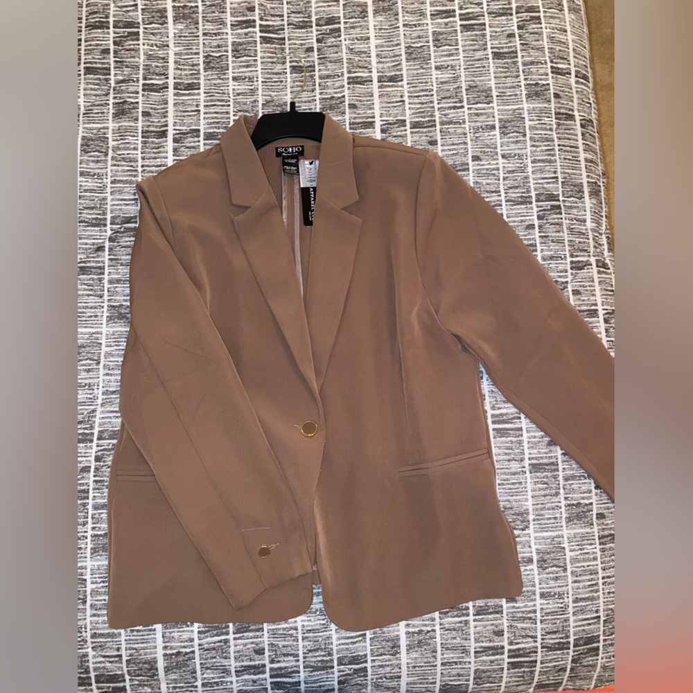 BROWN SOHO BLAZER, WOMEN SIZE LARGE BRAND NEW